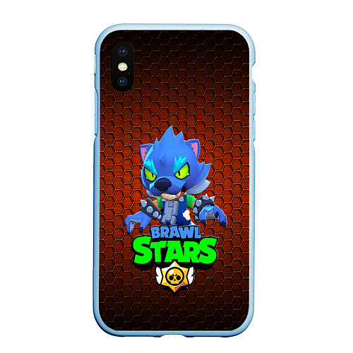 Чехол iPhone XS Max матовый Brawl stars / 3D-Голубой – фото 1