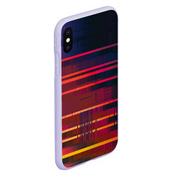 Чехол iPhone XS Max матовый Glitch of gradient, цвет: 3D-светло-сиреневый — фото 2