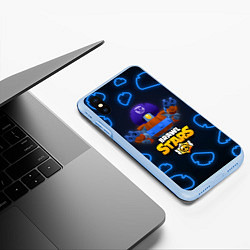 Чехол iPhone XS Max матовый Brawl Stars Darryl, цвет: 3D-голубой — фото 2