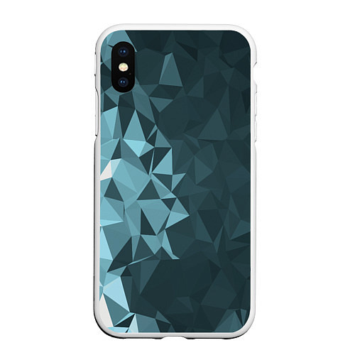 Чехол iPhone XS Max матовый Turquoise shift / 3D-Белый – фото 1