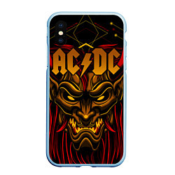 Чехол iPhone XS Max матовый ACDC, цвет: 3D-голубой