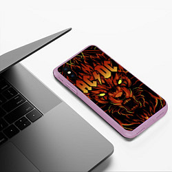 Чехол iPhone XS Max матовый ACDC, цвет: 3D-сиреневый — фото 2