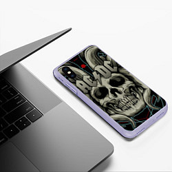 Чехол iPhone XS Max матовый ACDC, цвет: 3D-светло-сиреневый — фото 2