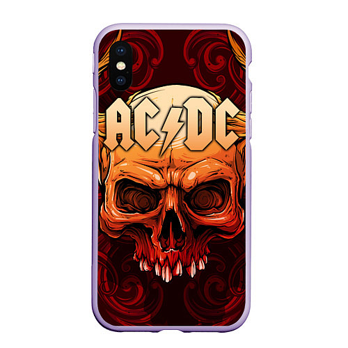 Чехол iPhone XS Max матовый ACDC / 3D-Светло-сиреневый – фото 1