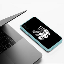 Чехол iPhone XS Max матовый Котик, цвет: 3D-мятный — фото 2