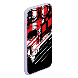 Чехол iPhone XS Max матовый Череп Icon красный, цвет: 3D-светло-сиреневый — фото 2