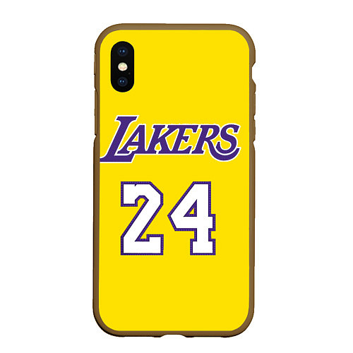 Чехол iPhone XS Max матовый Kobe Bryant 24 / 3D-Коричневый – фото 1