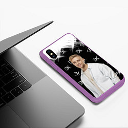 Чехол iPhone XS Max матовый Егор Крид, цвет: 3D-фиолетовый — фото 2