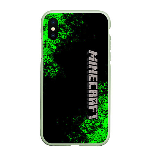 Чехол iPhone XS Max матовый MINECRAFT / 3D-Салатовый – фото 1