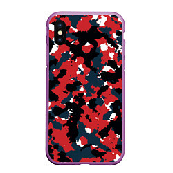 Чехол iPhone XS Max матовый КАМУФЛЯЖ, цвет: 3D-фиолетовый