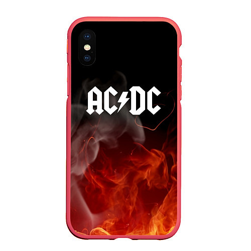 Чехол iPhone XS Max матовый AC DC / 3D-Красный – фото 1