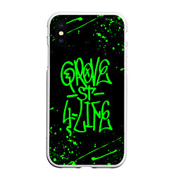 Чехол iPhone XS Max матовый GROVE STREET GTA, цвет: 3D-белый