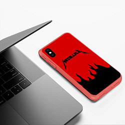 Чехол iPhone XS Max матовый METALLICA, цвет: 3D-красный — фото 2