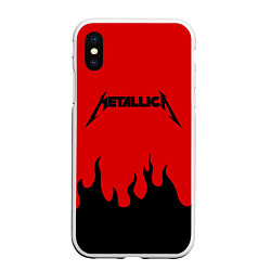 Чехол iPhone XS Max матовый METALLICA, цвет: 3D-белый