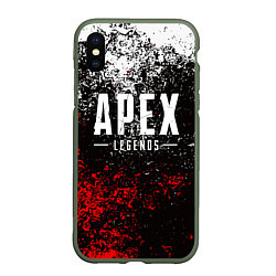 Чехол iPhone XS Max матовый APEX LEGENDS, цвет: 3D-темно-зеленый