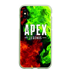 Чехол iPhone XS Max матовый APEX LEGENDS, цвет: 3D-салатовый