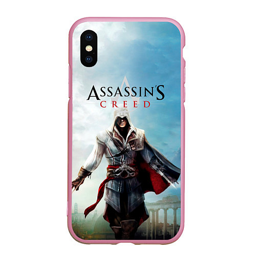 Чехол iPhone XS Max матовый Assassins Creed / 3D-Розовый – фото 1