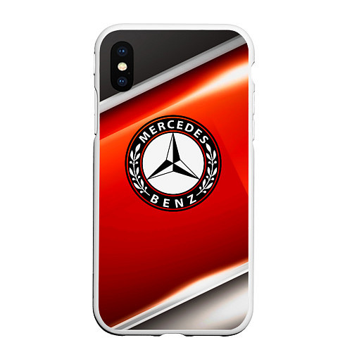 Чехол iPhone XS Max матовый MERCEDES-BENZ / 3D-Белый – фото 1