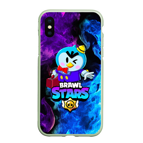 Чехол iPhone XS Max матовый BRAWL STARS MRP / 3D-Салатовый – фото 1