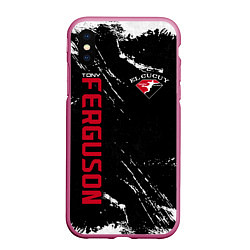 Чехол iPhone XS Max матовый Tony Ferguson, цвет: 3D-малиновый