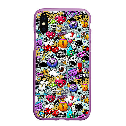 Чехол iPhone XS Max матовый Stickerboom / 3D-Фиолетовый – фото 1