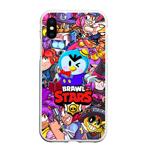 Чехол iPhone XS Max матовый BRAWL STARS MRP / 3D-Белый – фото 1