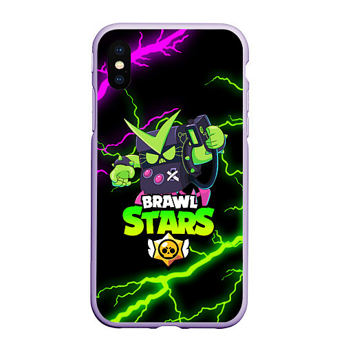 Чехол iPhone XS Max матовый BRAWL STARS VIRUS 8-BIT / 3D-Светло-сиреневый – фото 1