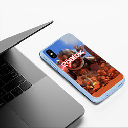 Чехол iPhone XS Max матовый ROBLOX, цвет: 3D-голубой — фото 2