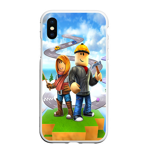 Чехол iPhone XS Max матовый ROBLOX / 3D-Белый – фото 1