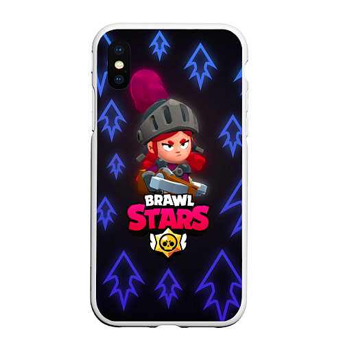 Чехол iPhone XS Max матовый Brawl Stars Shadow Knight Jassie / 3D-Белый – фото 1