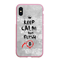 Чехол iPhone XS Max матовый Rush B, цвет: 3D-розовый