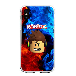 Чехол iPhone XS Max матовый ROBLOX, цвет: 3D-белый