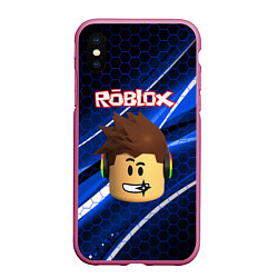 Чехол iPhone XS Max матовый ROBLOX, цвет: 3D-малиновый