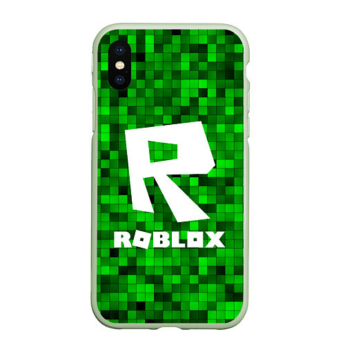 Чехол iPhone XS Max матовый Roblox / 3D-Салатовый – фото 1