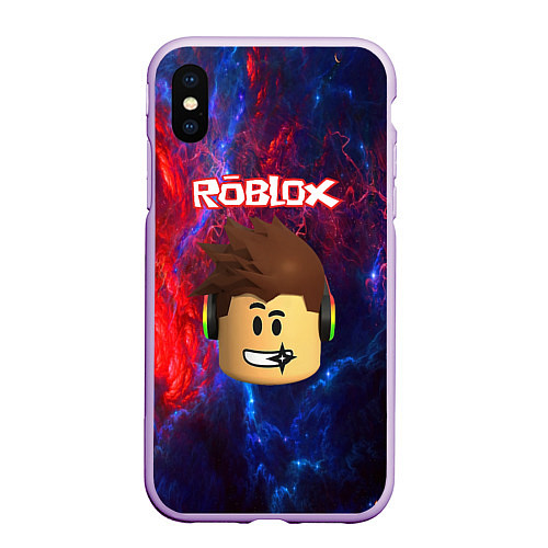 Чехол iPhone XS Max матовый ROBLOX / 3D-Сиреневый – фото 1