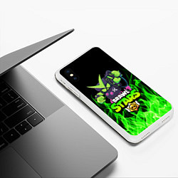 Чехол iPhone XS Max матовый BRAWL STARS VIRUS 8-BIT, цвет: 3D-белый — фото 2