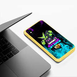 Чехол iPhone XS Max матовый BRAWL STARS VIRUS 8-BIT, цвет: 3D-желтый — фото 2