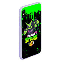 Чехол iPhone XS Max матовый BRAWL STARS VIRUS 8-BIT, цвет: 3D-светло-сиреневый — фото 2