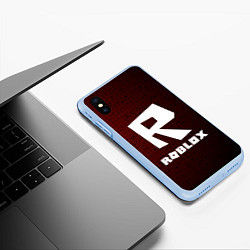 Чехол iPhone XS Max матовый Roblox, цвет: 3D-голубой — фото 2