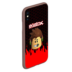 Чехол iPhone XS Max матовый ROBLOX, цвет: 3D-коричневый — фото 2