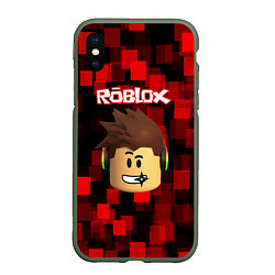 Чехол iPhone XS Max матовый ROBLOX, цвет: 3D-темно-зеленый