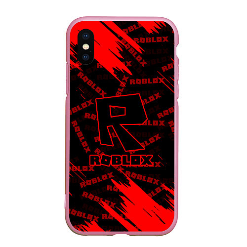 Чехол iPhone XS Max матовый Roblox / 3D-Розовый – фото 1
