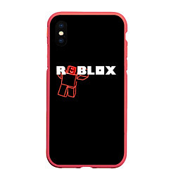 Чехол iPhone XS Max матовый Роблокс Roblox, цвет: 3D-красный