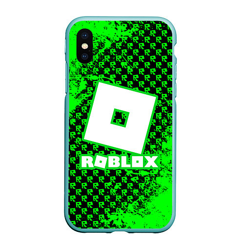 Чехол iPhone XS Max матовый Roblox / 3D-Мятный – фото 1