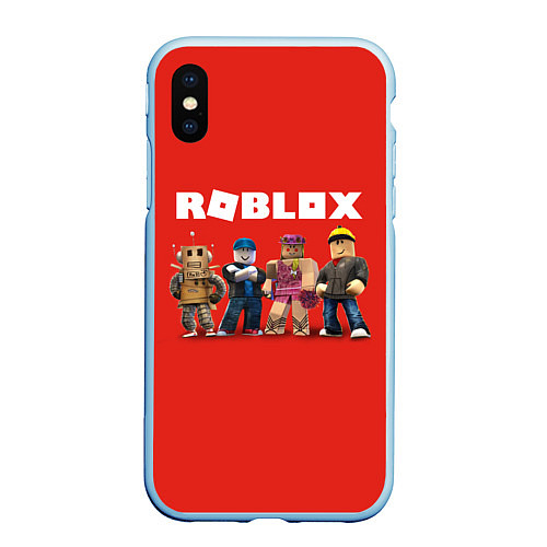 Чехол iPhone XS Max матовый ROBLOX / 3D-Голубой – фото 1