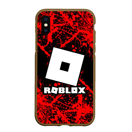 Чехол iPhone XS Max матовый Roblox / 3D-Коричневый – фото 1