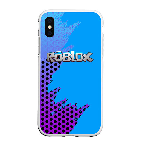 Чехол iPhone XS Max матовый Roblox / 3D-Белый – фото 1