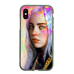 Чехол iPhone XS Max матовый Billie Pinky Wave, цвет: 3D-темно-зеленый