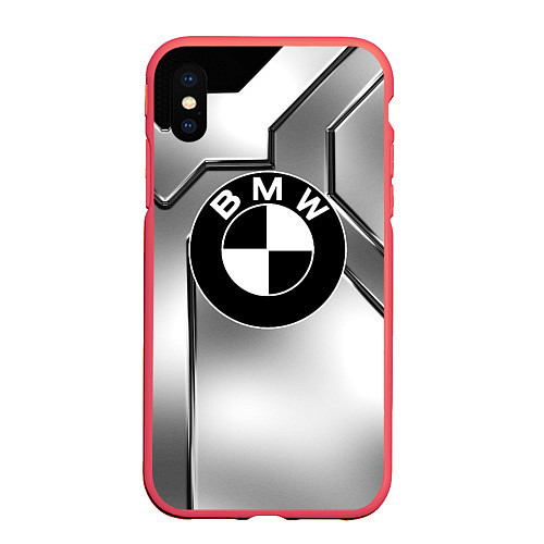 Чехол iPhone XS Max матовый BMW / 3D-Красный – фото 1