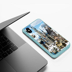 Чехол iPhone XS Max матовый HEROES, цвет: 3D-мятный — фото 2